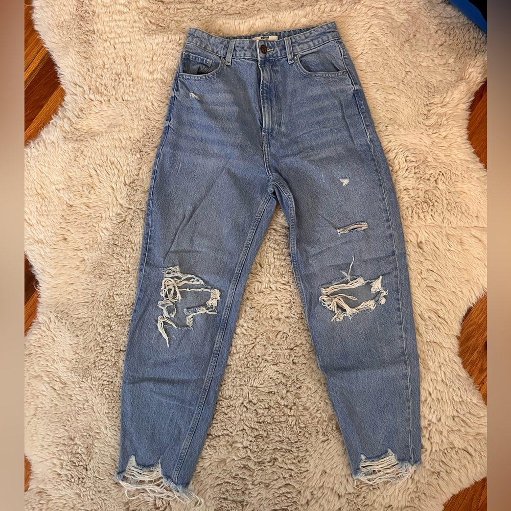 Bershka Straight Leg Mom Jean